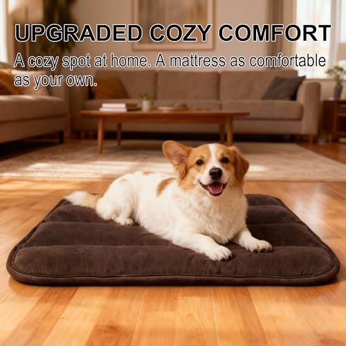 Dog Crate Pad (M(28"*16"*1.5") / New-Dark Brown-1pc)