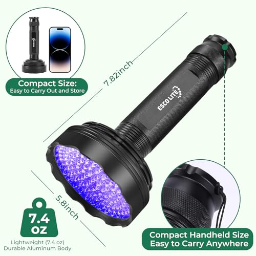 UV Black Light for Pet Urine Detection 128LED for Cat and Dog Urine Stains Carpet Furniture Floor and Home Cleaning