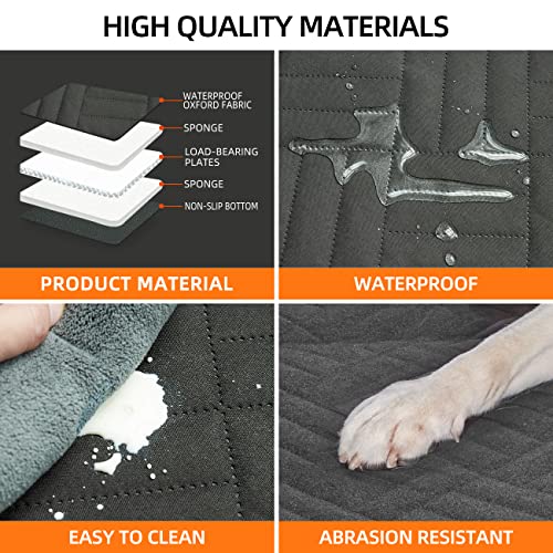 Hard Bottom Dog Car Seat Cover for Back Seat (Grey / For Car/SUV/Small Truck)