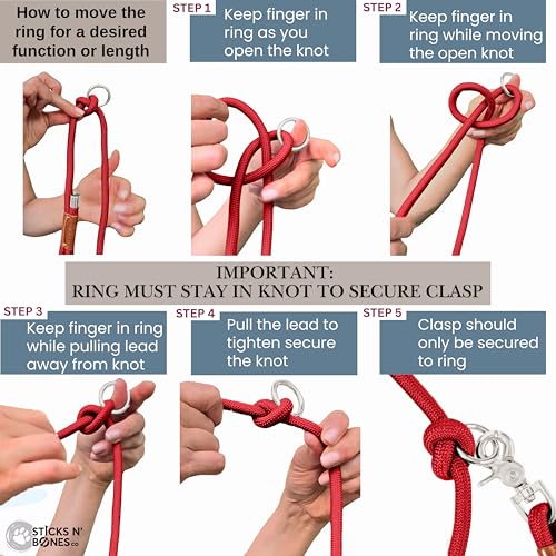 Hands Free Dog Leash (Red / 8.2 ft x 3/8 in)