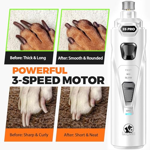 Whisper Quiet Dog Nail Grinder Safe & Stress (White)