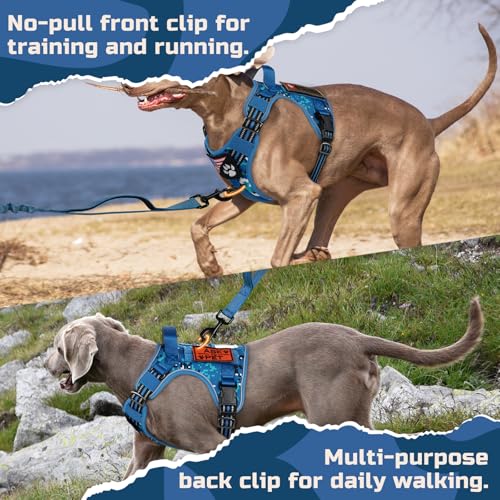 Tactical Dog Harness for X (Blue Camo / X-Large)