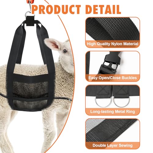 Calf Sling for Weighing (22.8x13.7 inches / Black)