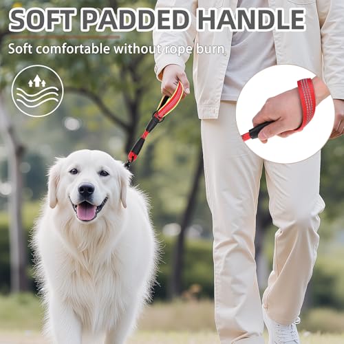 Reflective Short Dog Leashes 3 Pack for Walking and Training (Red / 1FT+1.5FT+2.5FT)