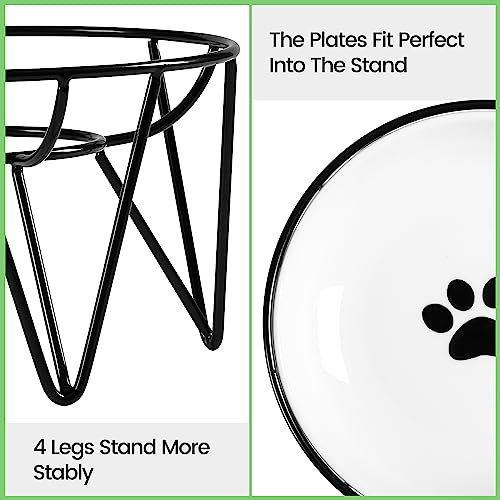 Ceramic Elevated Cat Bowls (raised dish,1 pack / fishbone)