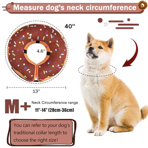 Recovery Donut Collar for Dogs & Cat (Brown / M+（neck 11"-14"）)