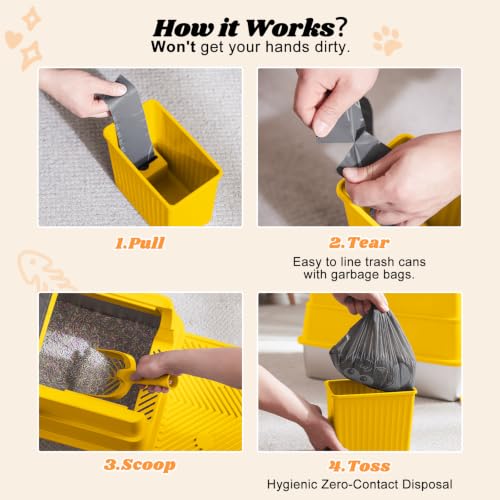 Stainless Steel Litter Box (Mustard Yellow / X-Large)
