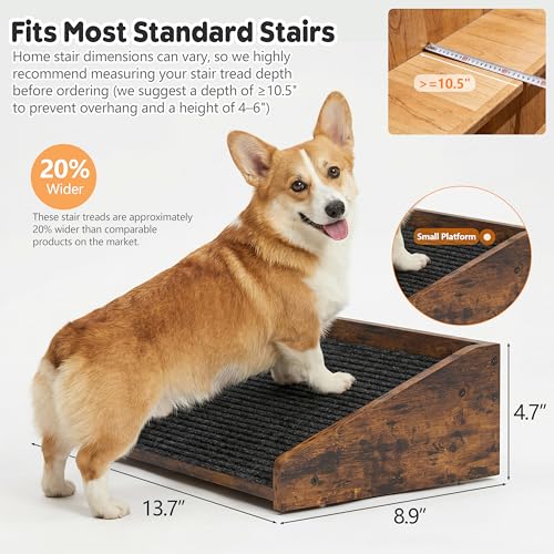 2Pcs Low Angled Wooden Dog Ramp for Stairs (2Pcs)