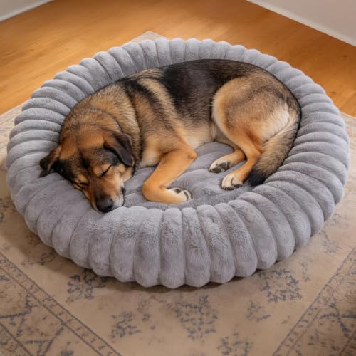 Donut Small Medium Dog Bed Washable Kitty & Puppy Bed (Grey / M(28*28*8))