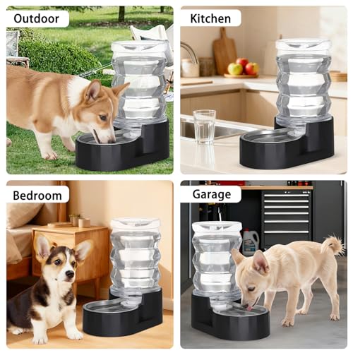 7L Dog Water Bowl Dispenser (7L / Dark Black)