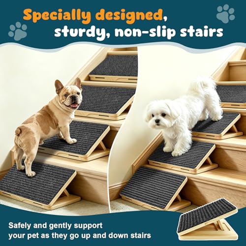 2 Pack Small Dog Ramp for Stairs (Gray / 2)