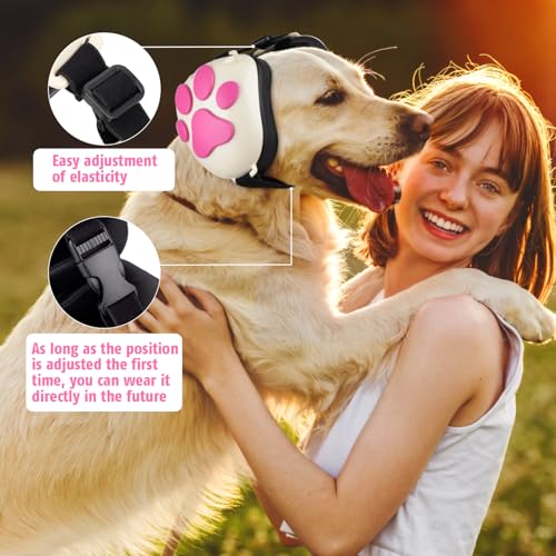 Dog Ear Muffs Noise Protection (White-pink / Medium)