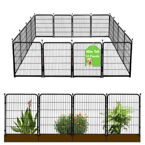 Doorless Dog Digging Fence Barrier (48''(H)-12panels-26.6ft(L) no gate)