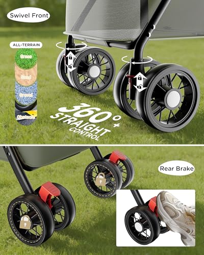 Foldable Pet Stroller for Small Dogs and Cats