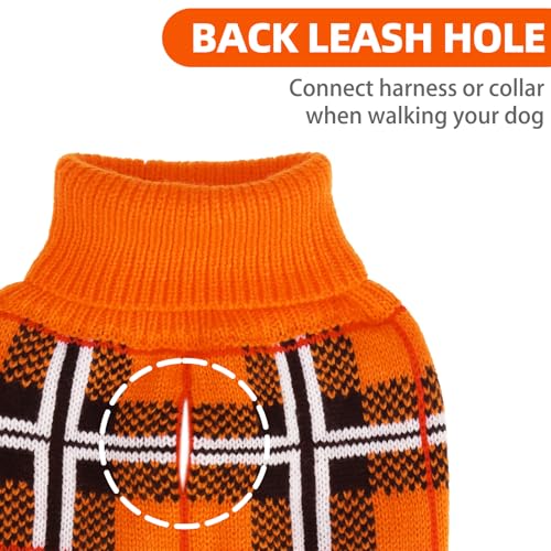 Dog Sweaters for Large Medium Small Dogs (XL - Chest 30", Back 24" / Reddish Orange)