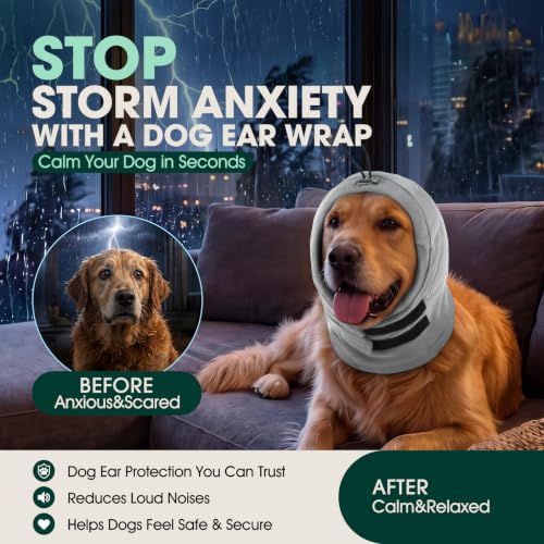 Dog Ear Muffs Noise Protection (Light Gray / Medium)
