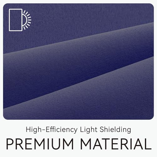 Blackout Curtains Adhesive (Navy Blue / 47"W x 79"L (Pack of 1))
