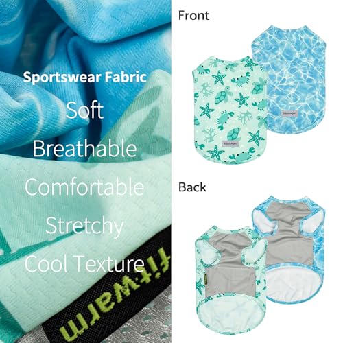 2 Pack Marine UPF 50+ UV Sun Protection Dog Shirt (Small / Marine)