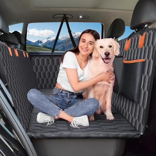 L Back Seat Extender for Dogs (Black / L Pickup Truck/Cars / Mid-Size SUV)