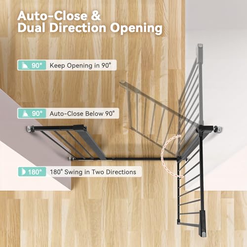 36" Extra Tall Baby Gate for Stairs (36"Tall 48.8"Wide / Black)