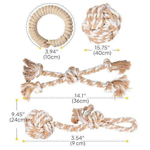 Dog Rope Toys for Aggressive Chewers (4 Style Set)