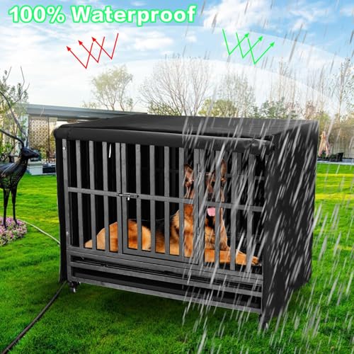 38 inch Heavy Duty Dog Crate Covers Durable 600D Polyester (Fit 38 inch Crate(38.19L x 26.38W x 28.35H inch))