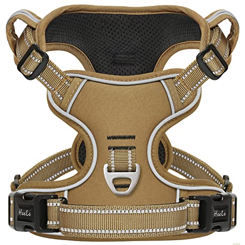 Dog Harness Dog Harness for Small Medium Large Dogs No Pull Adjustable Padded Reflective Harness with Handle for Walking Training (XS / Brown)