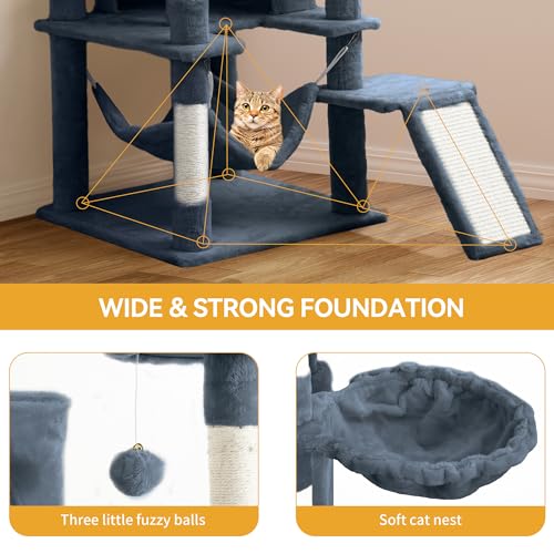 75 Inch Tall Cat Tree Indoor (Dark Gray / 75 inch)