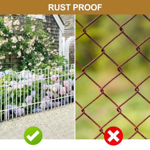 26 Panels No Dig Animal Barrier Fence (26 Panels, 13in(H) x 37ft(L) White)