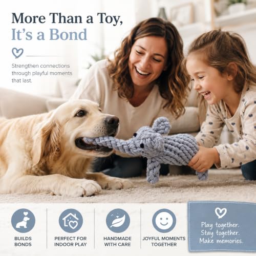 Dog Rope Toy Puppy Teething Chew Toy (Grey Elephant)