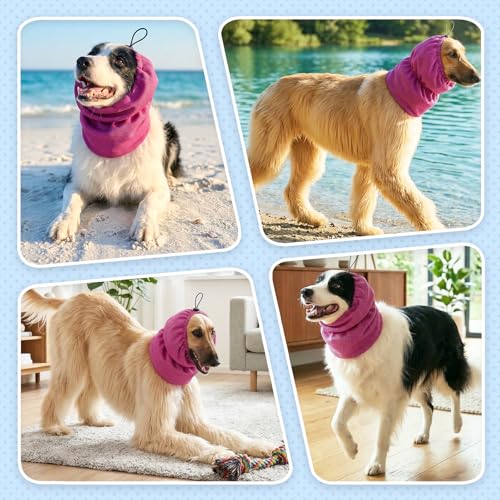 Breathable Dog Cooling Head & Neck Wrap (Rose Red / Medium)