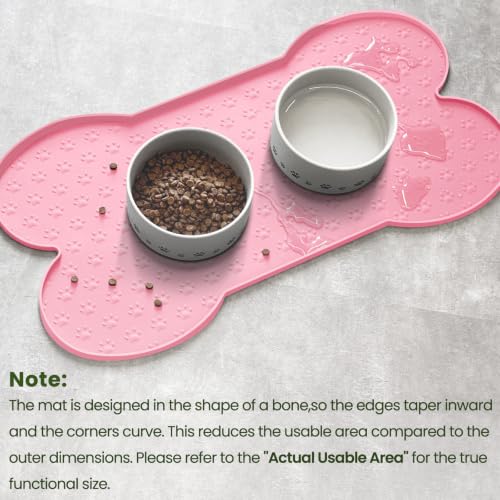 Dog Food Mat Anti (19.4" x 9.8"-2PCS / Pink)