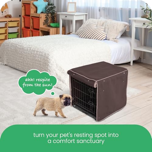 Dark Brown Dog Crate Cover (Landslide / 42.0"L x 28.0"W x 31.0"H)
