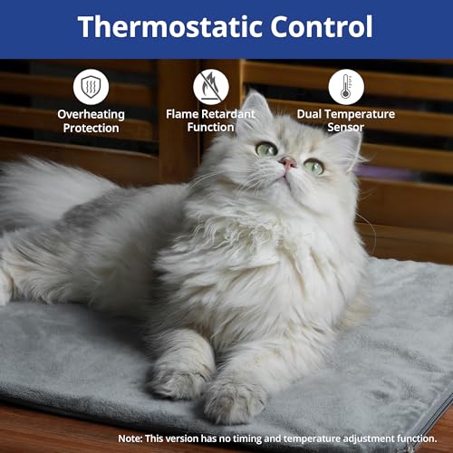 Cat Heating Pad (Gray / 17.7"L x 15.7"W x 0.4"Th)