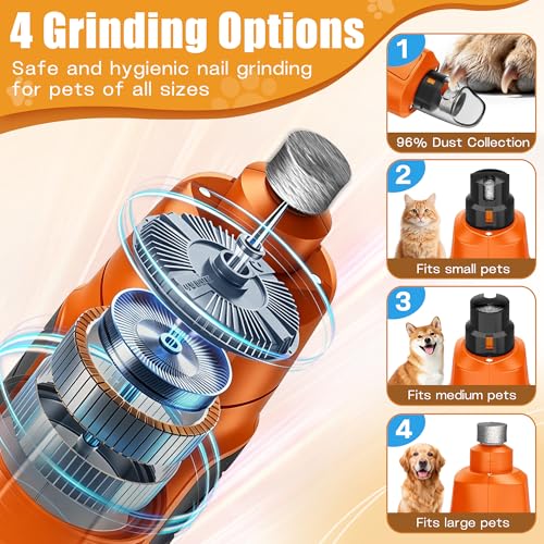 6 Speed Dog Nail Grinder with Quiet (Orange)