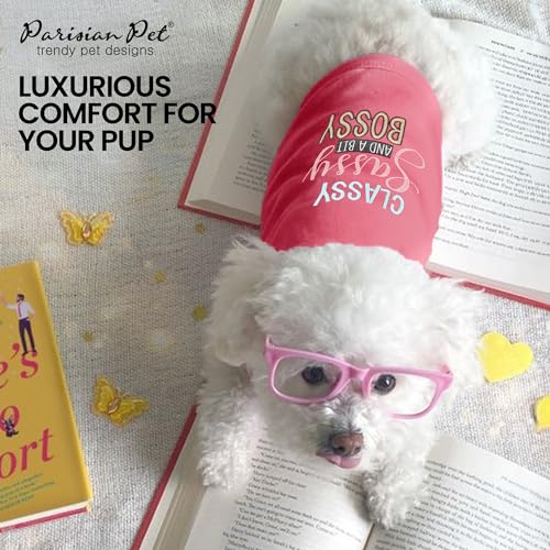Dog Shirt 100% Cotton Classy Sassy and Bossy Shirts for Small Dogs (X-Small)