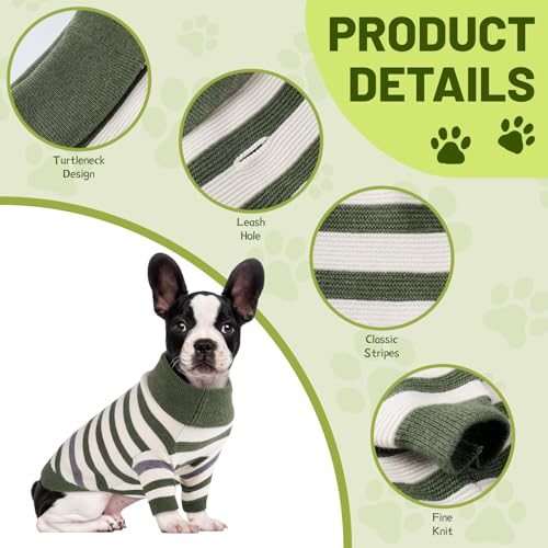 Small Dog Sweater (Green Stripe Pullover(Order One Size Up) / Large)