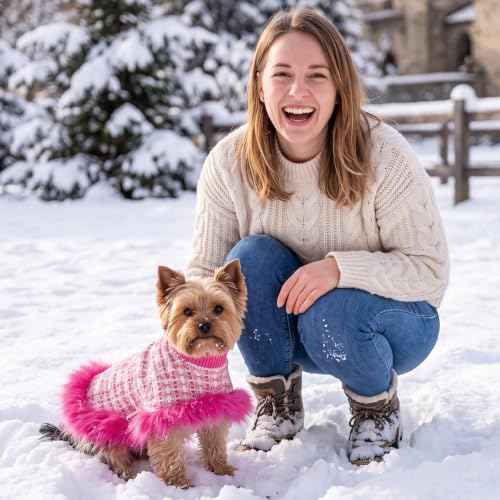 Pink Dog Sweater Cloak (Medium(Back Length 12") / Pink)