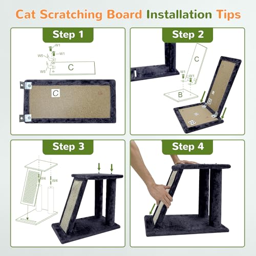 Maine Coon Cat Tower for Indoor Adult Cats (Light Grey / 50 inch)