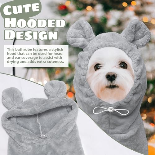 Dog Bathrobe Super Absorbent Towel Robe (Grey / XX-Large)