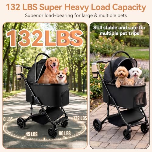 Heavy Duty Pet Stroller (Black)