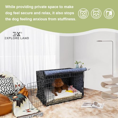 Pattern Dog Crate Cover (Black and White / 30.0"L x 19.0"W x 21.0"H)