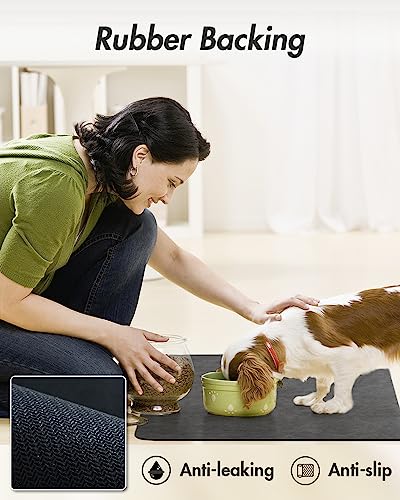 Absorbent Pet Feeding Mat (DARKGREY / 23"x34")