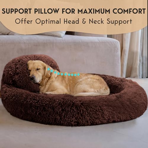 XL Dog Beds for Large Sized Dog (Brown / X-Large - 45"L x 45"W x 8"Th)