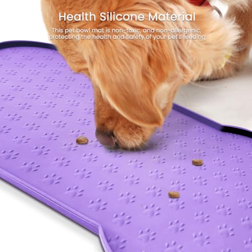 Dog Food Mat Anti (19.4" x 9.8"-2PCS / Purple)