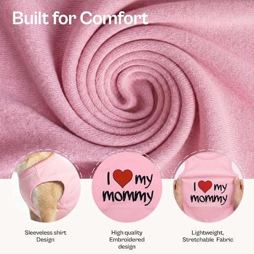 I Love My Mommy Dog Shirt 100% Cotton Shirts for Large Dogs (2X-Large (25-40lbs))