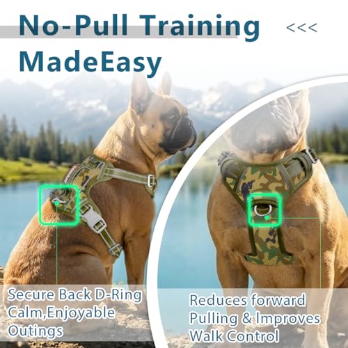 No Pull Dog Harness for Large Dogs (X-Large(Chest:30-38”) / Camo)