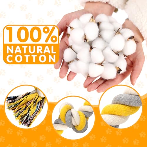 XXL 6 Knot Dog Rope Toy for Large Dogs Aggressive Chewers 40in Long Heavy Duty Rope Toy Almost Durable Dog Tug Toy Puppy Cotton