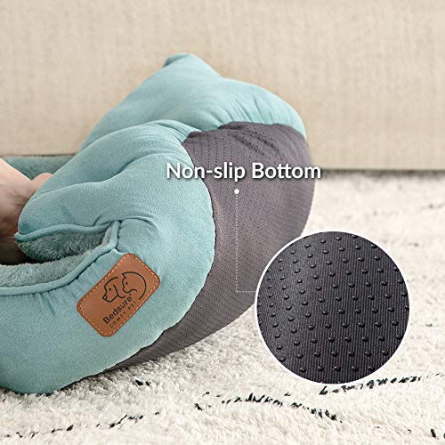 Small Dog Bed Washable (20"L x 19"W x 6"Th / Washed Blue)