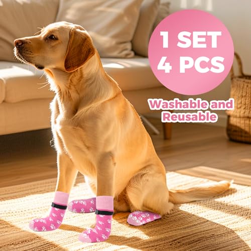 Non Slip Dog Socks Prevent Licking Paws (L)